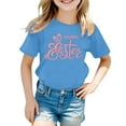 thumbnail image 1 of LUOGENLI T-Shirt pour Filles Mode Décontractée pour Enfants Imprimé Col Rond Manches Courtes T-Shirts pour Filles Tendance Été Longueur Genou Bleu 1-2 Ans, 1 of 4