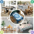 thumbnail image 4 of Blue White Tie Dye Spiral Pattern Rectangle Tablecloth 60"x120",Waterproof Polyester Rectangle Table Cloth, Wipeable Spillproof Polyester Tablecloth for Dining, Camping, Indoor and Outdoor, 4 of 5