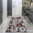 thumbnail image 2 of Lbaiet SL425R26 Red Emberly Geometric 2 x 6 ft. Runner Rug, Red, Gray & White, 2 of 6