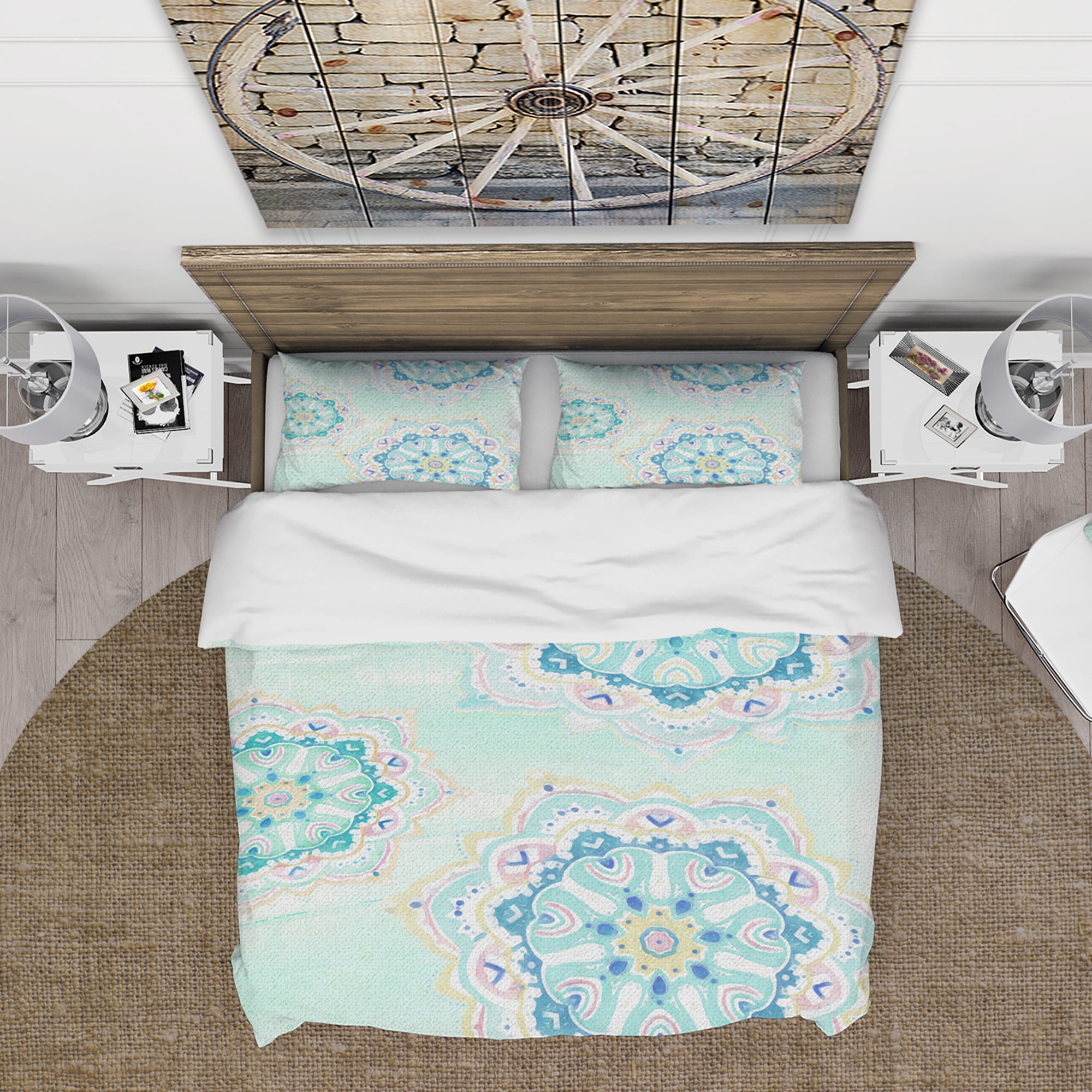 Designart 'Watercolor mandalas V' Traditional Duvet Cover Set