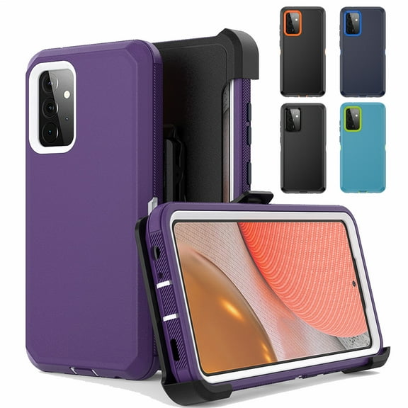 Xihaiying Samsung Galaxy A12 A32 A52 A72 5G Case Heavy Duty Hard Shockproof Armor Protector phone Case Cover with Belt Clip Holster (Blue)