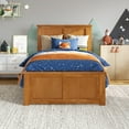 thumbnail image 2 of AFI Charlotte Twin Wood Low Profile Platform Bed with Matching Footboard, Light Toffee, 2 of 12