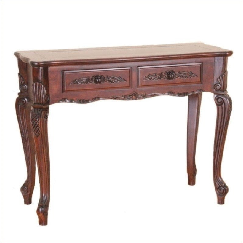International Caravan Windsor Queen Anne Console Table In Walnut Stain Com International Caravan Windsor Queen, Queen Anne Console Table Cherry Finish