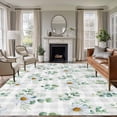 thumbnail image 2 of Summer Daisy Large Area Rugs 6x9 ft Eucalyptus Leaves Flower Gray Plaid Washable Rug Non Slip Indoor Carpet Absorbent Floor Mat for Living Room Bedroom Dining Room, 2 of 9