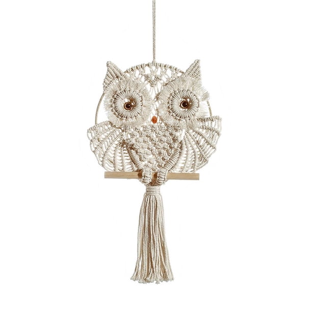 Colgante De Búho Tejido De Cuerda De Algodón De Estilo Bohemio, Colgante De Pared De Animal, Colgante De Pared De Salón Speravity HA021825-00