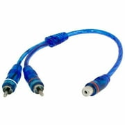 Absolute RCA Audio Cable "Y" Adapter Splitter 1 Female to 2 Male Plug Cable