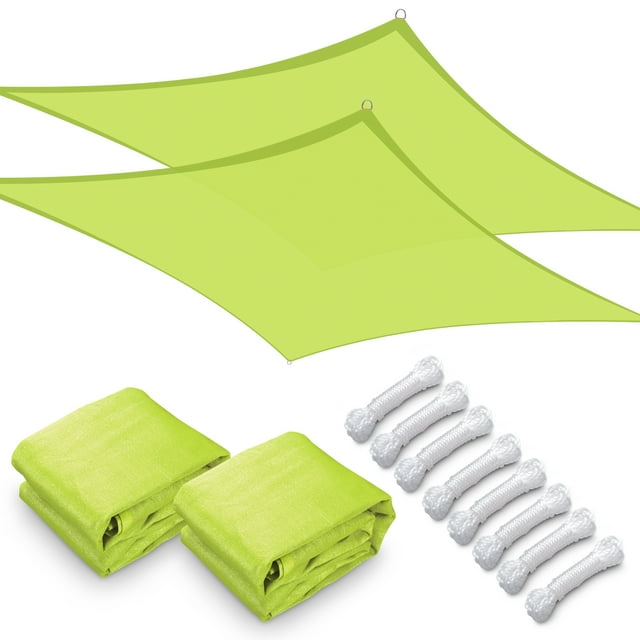 Yescom 2 Pack 23x20FT Rectangle Sun Shade Sail UV Block Commercial Carpark Pool Camping Beach Outdoor Apple Green
