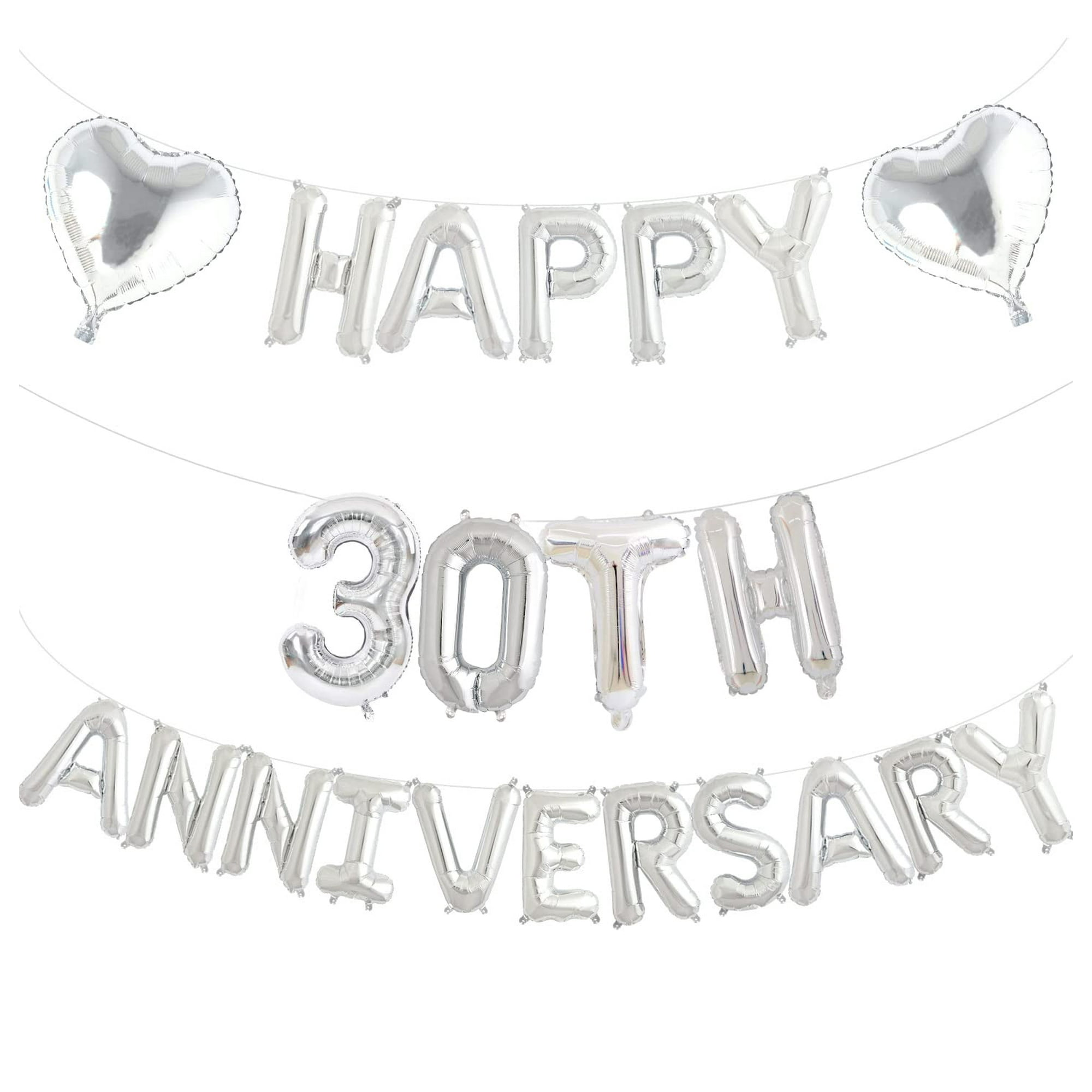 Happy 30TH Anniversary Balloons Banner For 30th Wedding ...