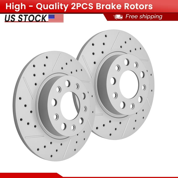 ACB ZONE Rear Brake Rotors Set for Jeep Compass Renegade Fiat 500X, Drilled & Slotted Disc Rotors Kit (981643LR)