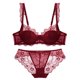 thumbnail image 1 of Sujetador de media copa, sujetador sexy, ropa interior ultrafina para mujer Pure Desire, conjunto de bragas con fruncido en el pecho pequeño, corsé francés, 1 of 5