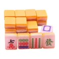 thumbnail image 1 of Colgante de llavero de Mahjong luminoso de 18 Uds., colgantes de llaves artesanales DIY, colgante de llavero de azulejos de Mahjong chinos de Naranja, 1 of 9