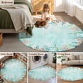 thumbnail image 5 of Round Area Rug 8 Ft, Blue Coastal Washable Non-Slip Circle Carpet for Living Room/Bedroom, Summer Nautical Beach Coral Starfish Collection Low-Profile Large Area Rugs for Indoor, 5 of 8