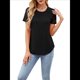 thumbnail image 2 of Camisetas de Corta para Mujer, Blusas Informales de Moda para Verano y . Conjuntos de Vacaciones Modernos. Negro L, 2 of 10