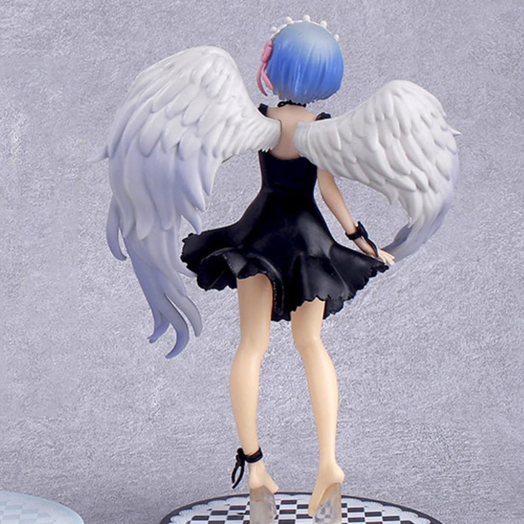 New Re Zero Starting Life in Another World Rem Wings (Black Ver) Character Anime Model Statue Action Figures Desktop Ornament Popular Decorations Fan Souvenirs Creative Gift Collectable