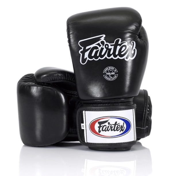 Guantes de boxeo Fairtex BGV1 para entrenamiento de muay thai, 14 oz, negros