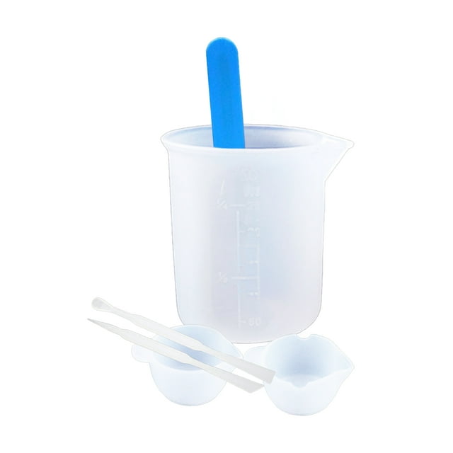Labymos 6PCS DIY Silicone Resin Measuring Cups Tool Kit 250mL Measure Cups Mixing Sticks Spoon for Epoxy Resin Mixing Molds Jewelry Making for Adults Beginner