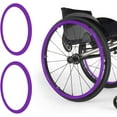 thumbnail image 1 of Silicone Wheelchair Push Rim Covers, 20/22/24inch 1 Pair Wheelchair Rear Wheel Push Ring Protective Cover, Non-slip Wear-Resistant Hand Push Cover, Cover for Improve Grip and Traction(Purple,24in), 1 of 7