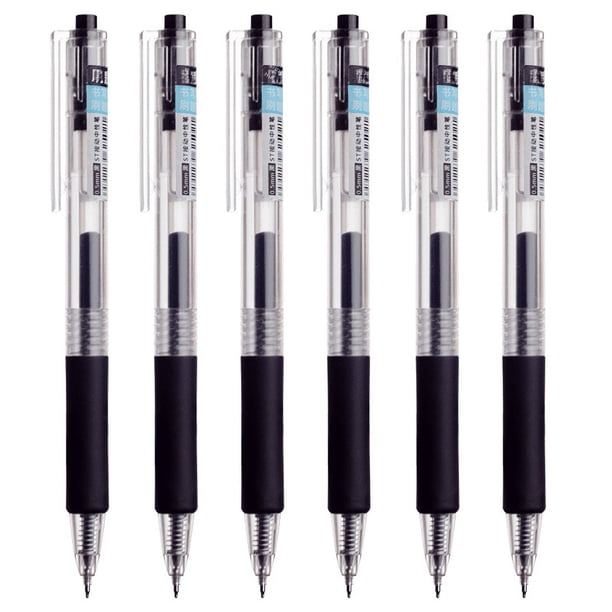 Bolígrafo de gel de presión simple, bolígrafo negro suave, bolígrafo para estudiantes de secundaria, bolígrafo para estudiantes, bolígrafo con pincel de presión de 0,5 mm requerido para exámenes