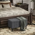 thumbnail image 2 of HOMCOM Ottoman de Rangement, Banc de Bout de Lit en Tissu de Lin, Gris, 2 of 10