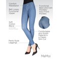 thumbnail image 3 of MeMoi Unbottled Cotton Blend Denim Jean Leggings - Womens - Female (L/XL, Light Wash), 3 of 7