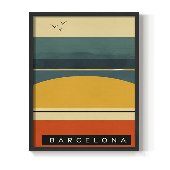 Summer Abroad II Framed Print in Black Solid Wood Framed Print No Nail Hanging