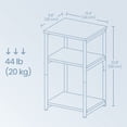 thumbnail image 6 of LEDREM Small End Table with 3-Tier Storage, Tall Nightstand for Living Room, Bedroom, Office, Misty Gray and Classic Black, 6 of 7