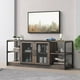 thumbnail image 2 of QinaQin Mueble para TV de 63 pulgadas estilo farmhouse para pantallas de 75 pulgadas, con puertas de malla, repisas y almacenamiento, acabado roble rústico, 2 of 7