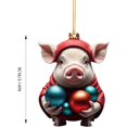 thumbnail image 3 of 5Pcs Acrylic Pig Christmas Pendant under $5! Xqxayjr Christmas Pig Acrylic Flat Car Pendant, Christmas Tree Ornament Decor, Cute Animal Holiday Decorations, Festive Pig Themed Ornaments, Whimsical, 3 of 3