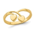 thumbnail image 1 of 14K Yellow Gold Double Heart Drop V Ring (SIZE 6), 1 of 4