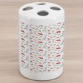 thumbnail image 1 of Rain Ceramic Toothbrush Holder, Colorful Umbrellas Ornamented with Dots Pattern Modern Design Print with Water Drops, Decorative Versatile Countertop for Bathroom, 4.5" X 2.7", Multicolor, 1 of 4