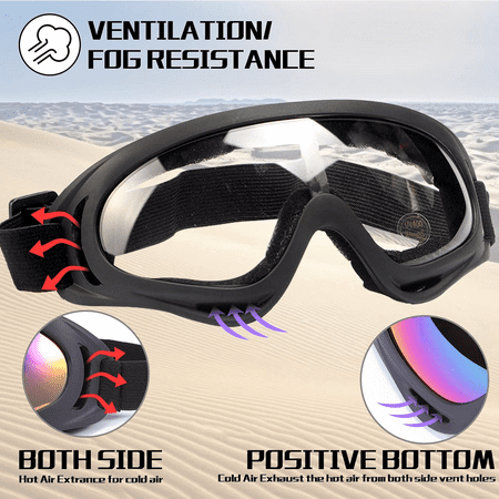 Motorcycle Goggles - Dirt Bike ATV Motocross Anti-UV Adjustable Riding Offroad Protective Combat Tactical Military Goggles for Men Women Kids Youth Adult