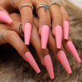 thumbnail image 1 of Uñas Postizas Yuxing Acrílicas Superlargas Mate 24 Unidades Rosa Fuerte, 1 of 5