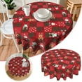 thumbnail image 2 of Gnwei Round Picnic Tablecloth, Wipeable Flannel Backed Vinyl Tablecloths for 45" - 60" Tables, Waterproof Elastic Fitted Table Covers for Camping, Indoor, Outdoor, Christmas, 2 of 8
