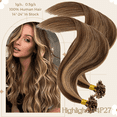 thumbnail image 3 of Benehair 100G Keratin Pre Bonded Nail U Tip 100% Real Human Hair Extensions Fusion 1g Thick Highlight Blonde Invisible Soft Long, 3 of 13