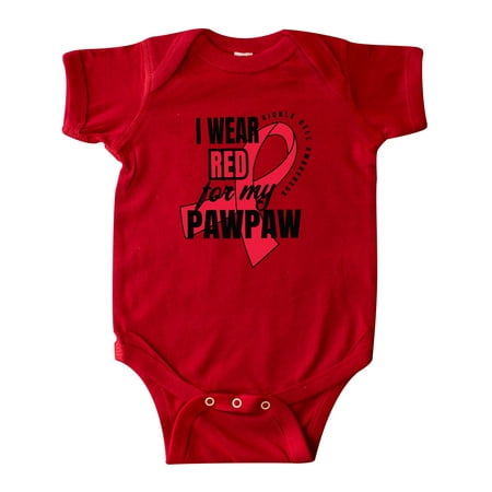 

Inktastic Sickle Cell Awareness I Wear Red For My Pawpaw Gift Baby Boy or Baby Girl Bodysuit