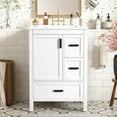 thumbnail image 6 of Harper & Bright Designs 24" Small Bathroom Vanity with Sink, Bathroom Cabinet Freestanding with Drawers, Single Sink Bathroom Vanity with Shelf for Small Space, White, 6 of 16
