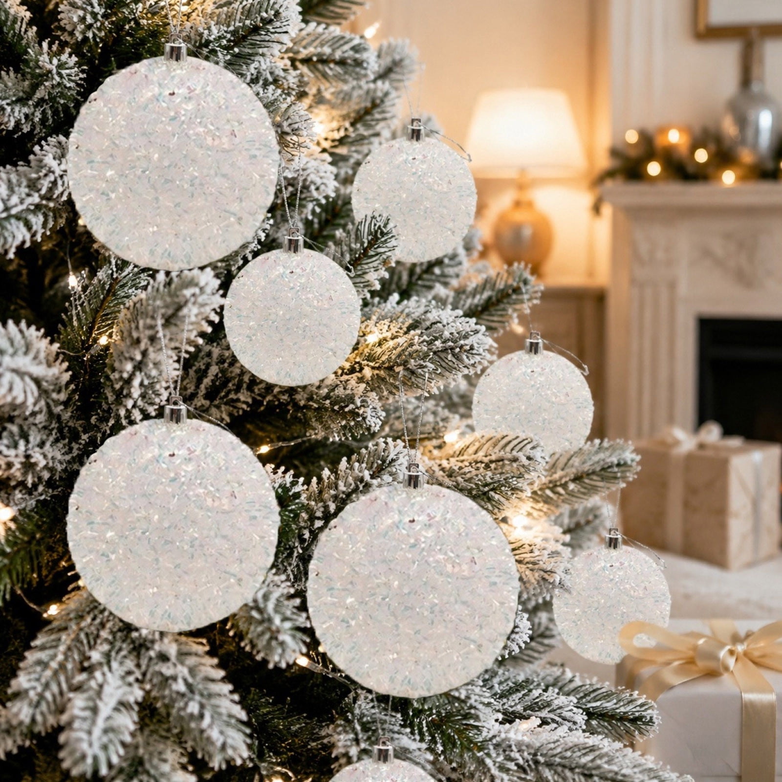 Sparkly Large Christmas Ornament, 5.91 Inch Glittered Sphere With ...