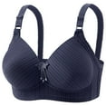 thumbnail image 2 of Busydd Plus Size Bras for Women Solid Color Adjustable Straps Wireless Bras Comfy Textured Everyday Women Underwear 3XL, 2 of 8
