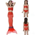 thumbnail image 4 of Kids Girls Mermaid Beachwear Bikini Set Fishtail Swimsuit Swimming Costume, 4 of 5