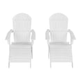 thumbnail image 4 of WestinTrends Tuscany 4-Piece HIPS Outdoor Folding Adirondack Seashell Chair With Folding Ottoman (Set of 2), White, 4 of 5