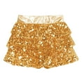 thumbnail image 6 of Sholeno Children Girls Sparkly Jazz Hip Hop Dance Clothes Crop Top Camisole Tutu Skirt Cheerleading Uniforms Gold 8, 6 of 7