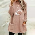 thumbnail image 2 of Women's Sweatshirts With Hood Peplum Tops for Women Round Neck Winter Loose Print Pocket Warm Long Sleeve Sweatshirt, 2 of 4