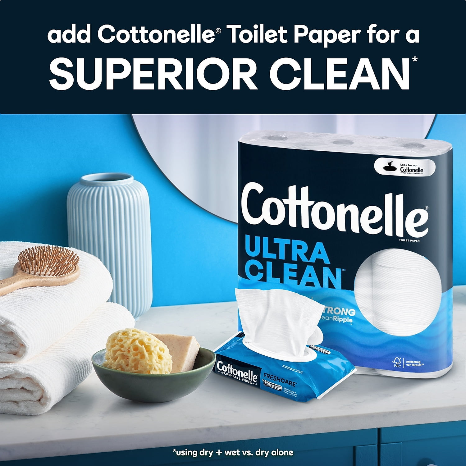 Cottonelle Flushable Toilet Paper Wipe White 42 Sheets/Pack 8 Packs/Carton (51826)