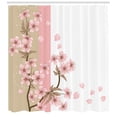 thumbnail image 3 of Ambesonne Japanese Shower Curtain, Romantic Sakura Blooms, 69"Wx75"L, Sand Brown Pale Pink, 3 of 3