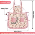 thumbnail image 2 of 3 Pieces Kitchen Floral Aprons Soft Flower Aprons Women Chef Aprons Adjustable, 2 of 5