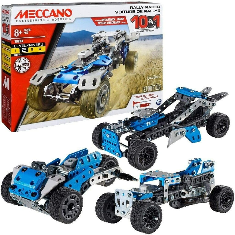 Meccano by Erector, 10 in 1 Rally Racer Model Vehicle Building Kit, STEM Engineering Education Toy for Ages 8 and up Meccano by Erector, 10 in 1 Rally Racer Model Vehicle Building Kit, STEM Engineering Education Toy for Ages 8 and up
