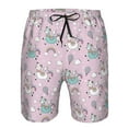 thumbnail image 4 of Naloa Llama Unicorn and Rainbow Men's Beach Shorts, Surfing shorts, Swim trunks, Quick Dry Swim Trunks for Surfing Beach Fun - Small, 4 of 9