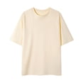 thumbnail image 1 of Camisas de Manga Corta de los Hombres Color Sólido de Ajuste Cuello Redondo Tops Casuales, Verano Y Primavera, Camisas Casuales de los Hombres, 1 of 6