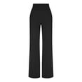 thumbnail image 4 of CQONEPT Women's Yoga Pants Tummy Control Wide Leg Casual Pant Casual Slacks High Waist Athletic Leggings Black XL, 4 of 6
