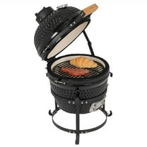 Zimtown Grills BBQ Grill 13in Charcoal Grill Ceramic for Indoor and Outdoor - Black
